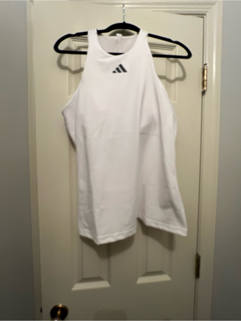 Adidas Women’s Size L White Tank Top with built in bra & Logo